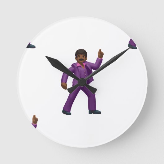 Emoji Dancing Man Ronde Klok (Voorkant)