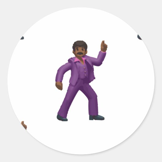 Emoji Dancing Man Ronde Sticker (Voorkant)
