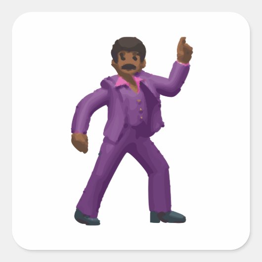 Emoji Dancing Man Vierkante Sticker (Voorkant)