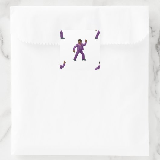Emoji Dancing Man Vierkante Sticker (Tas)