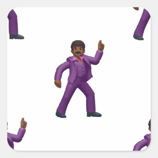 Emoji Dancing Man Vierkante Sticker (Voorkant)