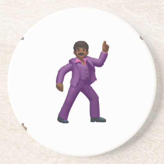 Emoji Dancing Man Zandsteen Onderzetter (Voorkant)