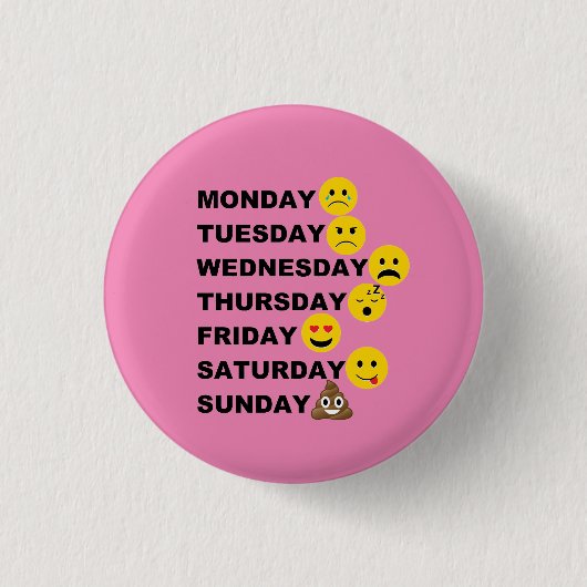 Emoji Days Ronde Button 3,2 Cm (Voorkant)