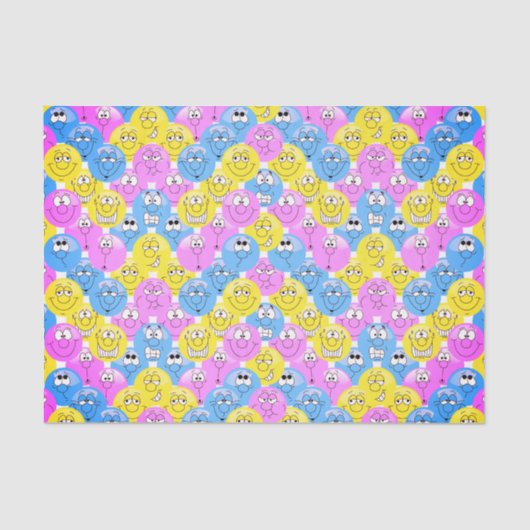 Emoji 😊 Design Funny Pastel Facets Tissuepapier (Voorkant)
