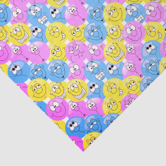 Emoji 😊 Design Funny Pastel Facets Tissuepapier (Detail)