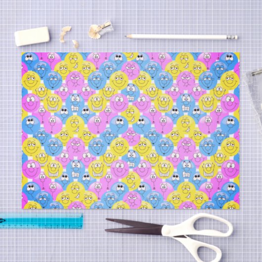 Emoji 😊 Design Funny Pastel Facets Tissuepapier (Craft)