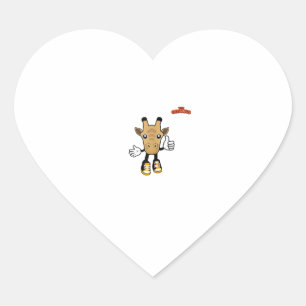 Emoji Dieren Giraffe Duim omhoog Hart Sticker