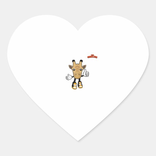 Emoji Dieren Giraffe Duim omhoog Hart Sticker (Voorkant)