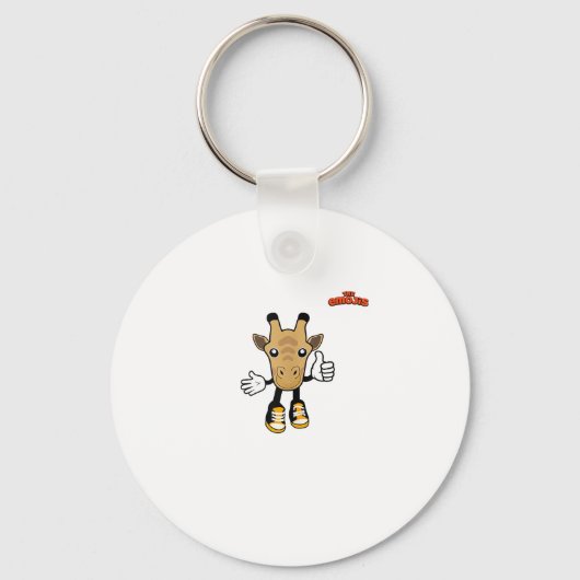 Emoji Dieren Giraffe Duim omhoog Sleutelhanger (Voorkant)