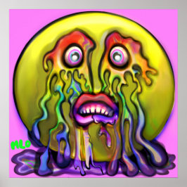 Emoji Droogt zadelijke regenboogscheuren Grafische Poster