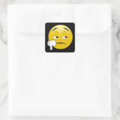 Emoji duimen omlaag vierkante sticker (Tas)
