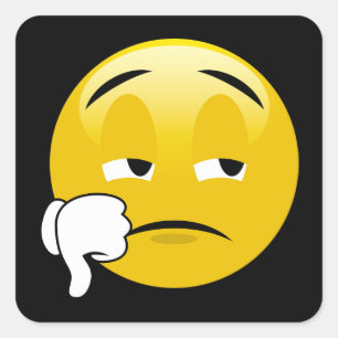 Emoji duimen omlaag vierkante sticker