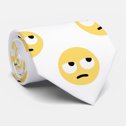 Emoji Eye Rolling Menswear mannen stropdas stropda (Opgerold)