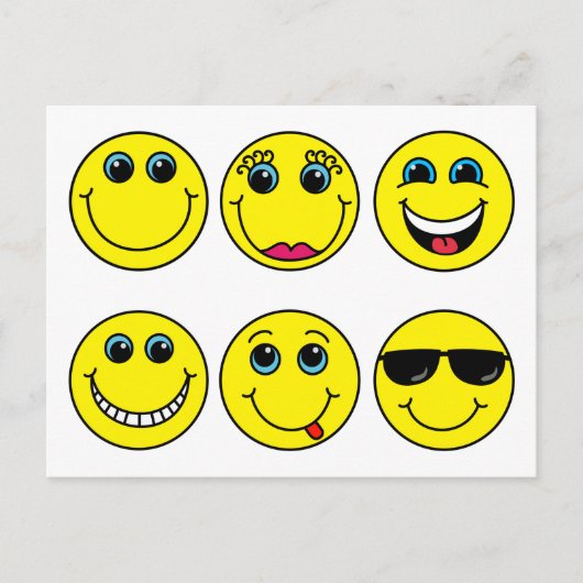 Emoji Face Characters Briefkaart (Voorkant)