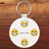 Emoji Face en '' Jouw naam here " Sleutelhanger (Voorkant)