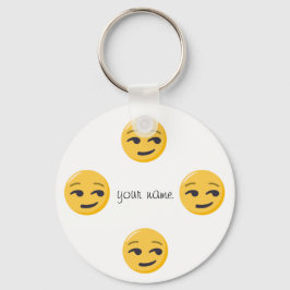Emoji Face en '' Jouw naam here " Sleutelhanger