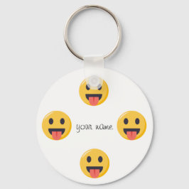 Emoji Face en '' Jouw naam here " Sleutelhanger