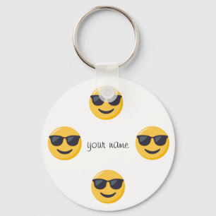 Emoji Face en '' Jouw naam here " Sleutelhanger