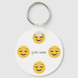 Emoji Face en '' Jouw naam here " Sleutelhanger