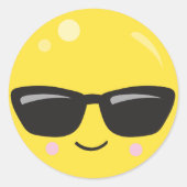 Emoji Face Ronde Sticker (Voorkant)