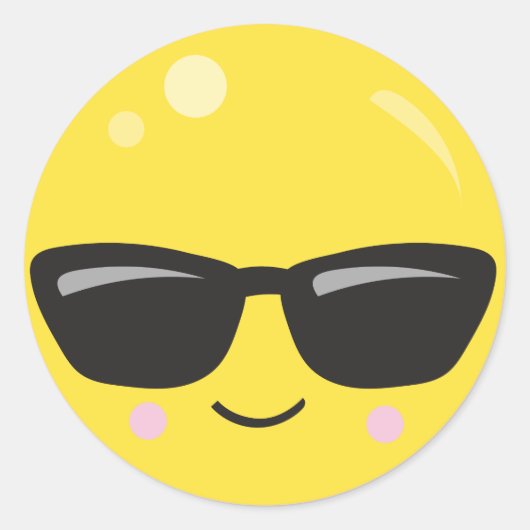 Emoji Face Ronde Sticker (Voorkant)