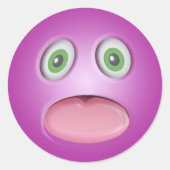 Emoji Face Ronde Sticker (Voorkant)