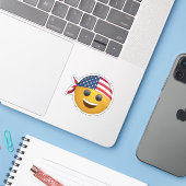 Emoji Face Sticker (Laptop met iPhone)