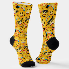 Emoji Faces Pattern Socks Happy Face Emoticon Sock Sokken