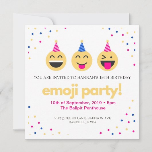 emoji feest! kaart (Voorkant)