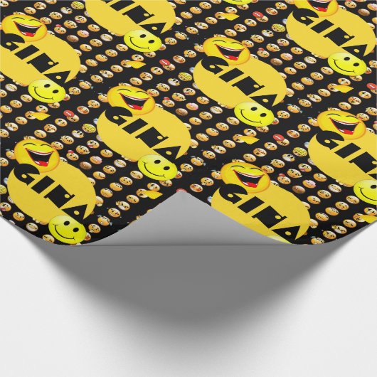 Emoji Feestje Gepersonaliseerd Cadeaupapier (Hoek)