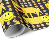 Emoji Feestje Gepersonaliseerd Cadeaupapier (Rol Hoek)