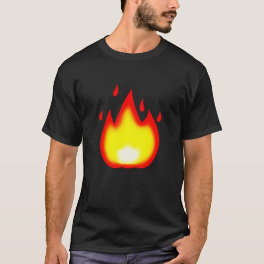 Emoji Fire Flame Hot T-shirt (Voorkant)