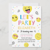 Emoji First Birthday Party Invitation Card Kaart (Voorkant)