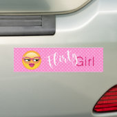 Emoji Flirty Girl ID227 Bumpersticker (Op auto)