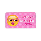 Emoji Flirty Girl ID227 Etiket (Voorkant)