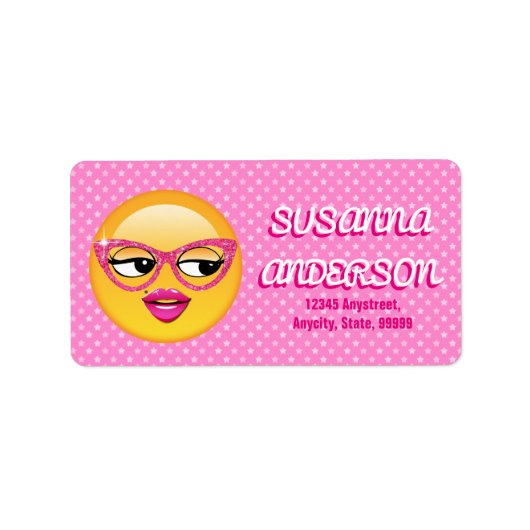 Emoji Flirty Girl ID227 Etiket (Voorkant)