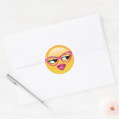 Emoji Flirty Girl ID227 Ronde Sticker (Envelop)