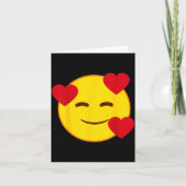 Emoji Floating Hearts Yellow Smile Face  Kaart (Voorkant)