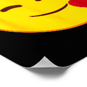 Emoji Floating Hearts Yellow Smile Face Poster (Hoek)