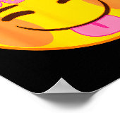 Emoji Flower Crown Tongue Yellow Smile Face  Poster (Hoek)