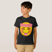 Emoji Flower Crown Tongue Yellow Smile Face  T-shirt (Voorkant volledig)