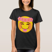 Emoji Flower Crown Tongue Yellow Smile Face  T-shirt (Voorkant)