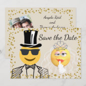 Emoji Foto opslaan Datum Kaart (Voorkant / Achterkant)