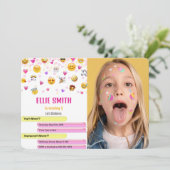 Emoji-foto-uitnodiging Kaart (Staand voorkant)