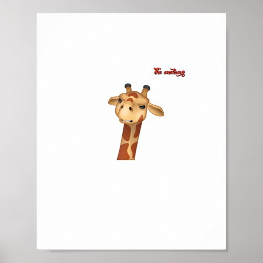 emoji frons boze giraffe gezicht poster (Voorkant)
