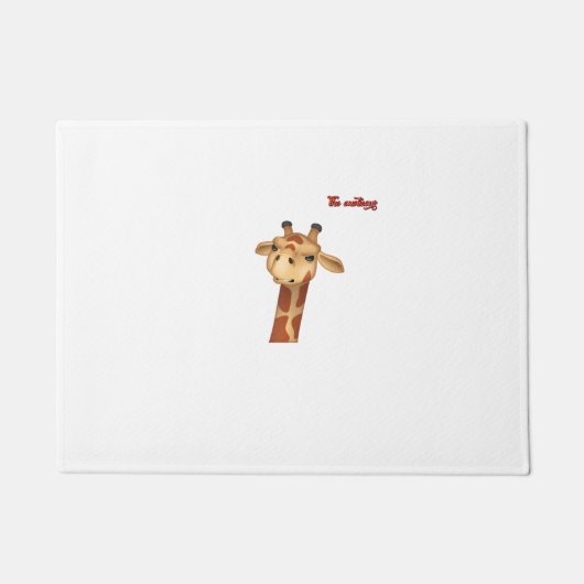Emoji fronsen boze giraffe gezicht deurmat (Voorkant)