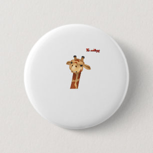 Emoji fronsen boze giraffe gezicht ronde button 5,7 cm