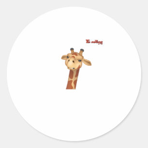 Emoji fronsen boze giraffe gezicht ronde sticker