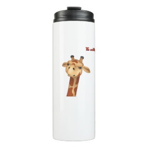 Emoji fronsen boze giraffe gezicht thermosbeker