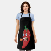 Emoji Funny Chili Pepper Hot Sauce Food Lover Schort (Gedragen)